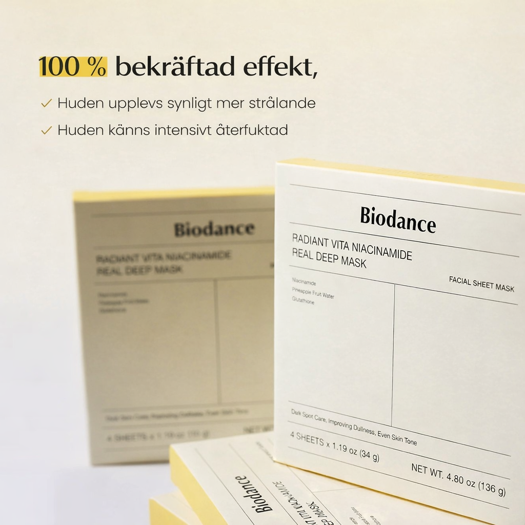 BIODANCE™ Radiant Vita Niacinamide Hydrogel Mask — Glow, Fukt & Jämn Hudton · K-Beauty Ansiktsmask BIODANCE