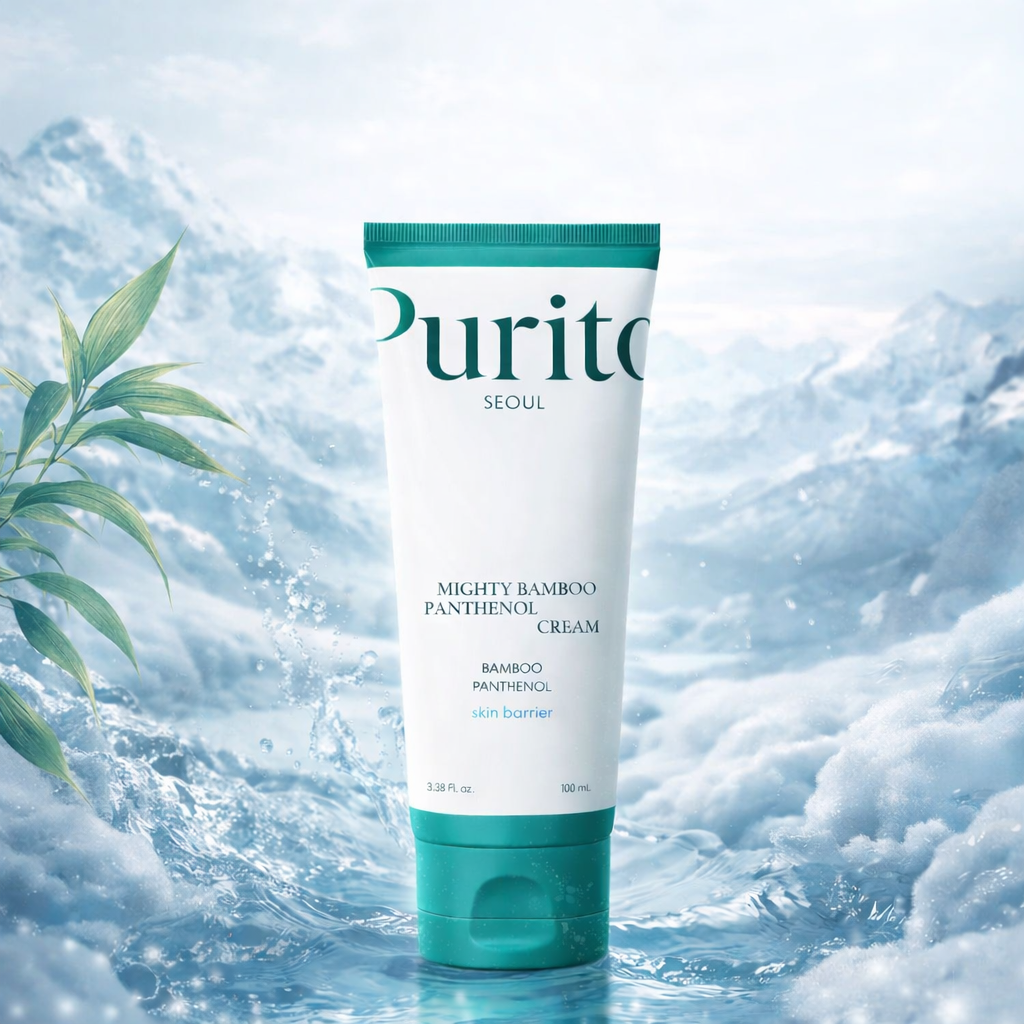 Crema PURITO™ Mighty Bamboo Panthenol: hidrata profundamente, suaviza y fortalece la barrera cutánea.
