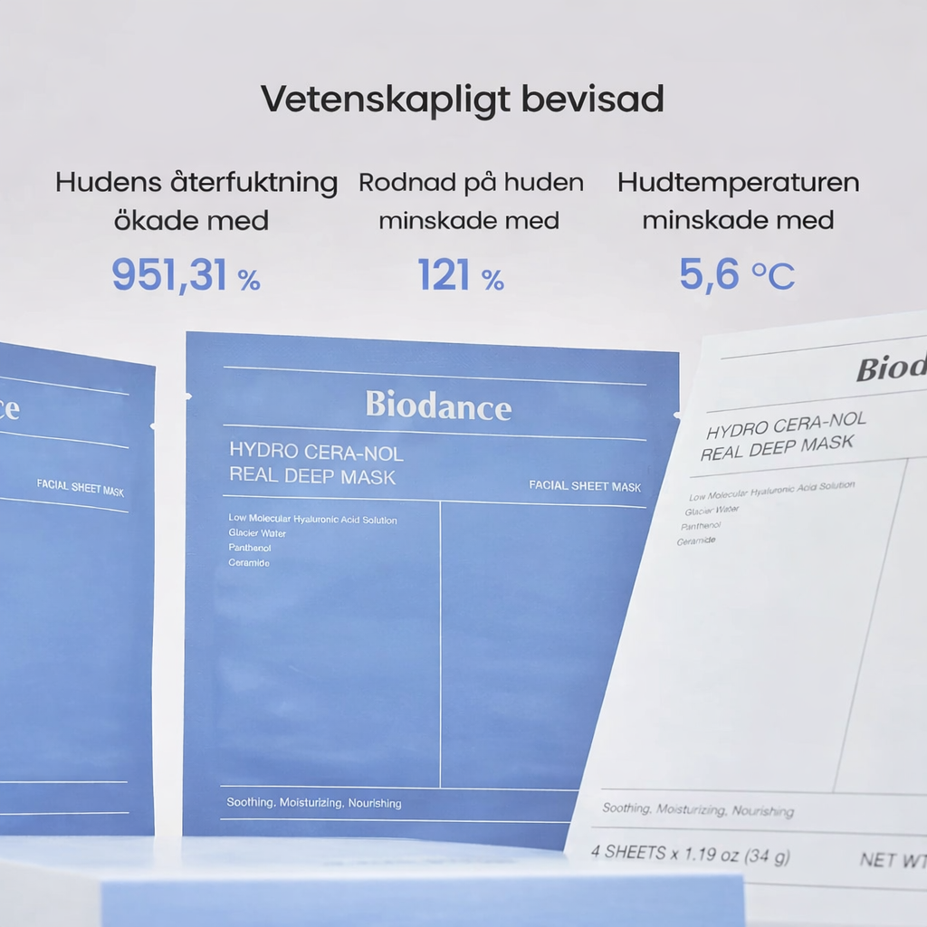 Mascarilla facial profunda BIODANCE™ Hydro Cera-nol Real: hidratación profunda y reparación de la barrera cutánea. Mascarilla facial K-Beauty.
